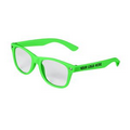 Green Kids Size Retro Clear Lenses Sunglasses